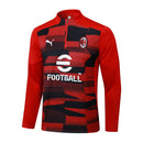Conjunto AC Milan Zíper Curto Treino Vermelho